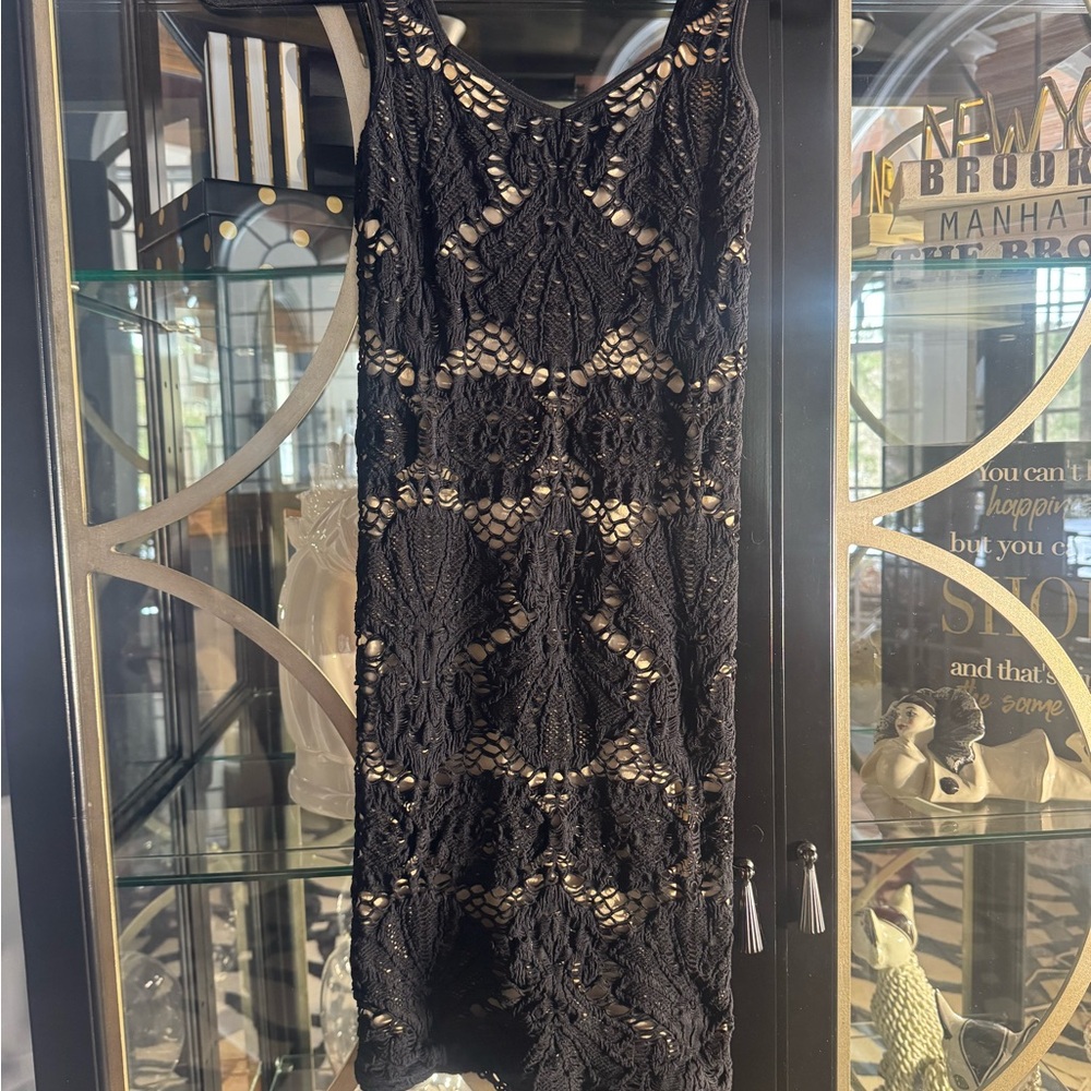 Free People Black Lace Mini Dress